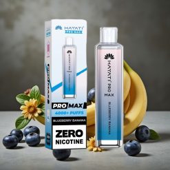 Hayati Pro Max 4000 Pufov Disposable Vape Čučoriedka Banán