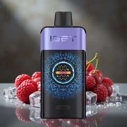 IGET ONE 12000 Puffs Disposable Vape Malina Hroznový ľad s Veľkým Farebným Displejom a 2700 mAh Batériou